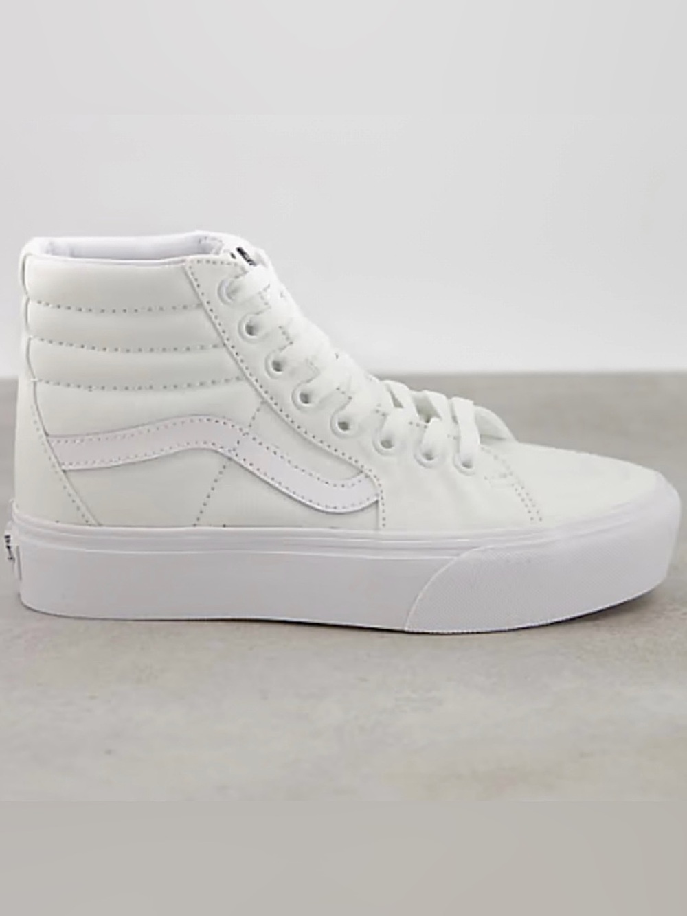 Vans Sk8-Hi Platform White Canvas High Top Sneakers Women's 7